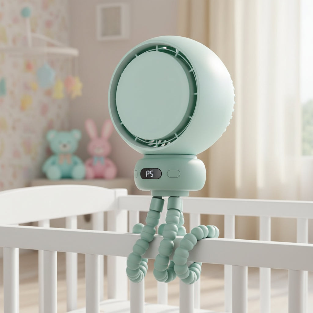 Foldable 5-Speed Stroller Fan